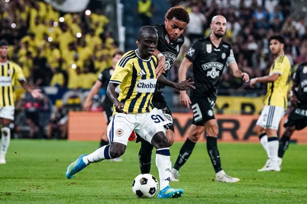 Soccer Austria UEFA Champions League Qualifying 2026–2027, Round 3, August 11, 2026: SK Sturm Graz (Austria) vs. Fenerbahçe Istanbul (Turkey) at Merkur Arena, Graz, Austria. Goalscorers: Kante (Fenerbahçe) and Axel Kayombo (Sturm Graz) Copyright: xLUKAxKOLANOVICx