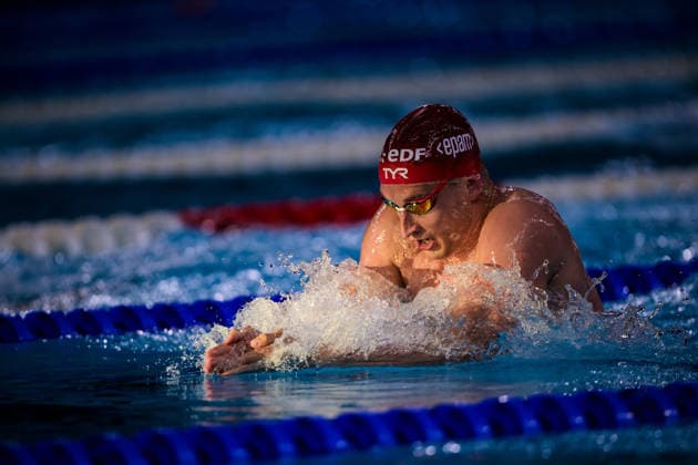 260811 Jan Kalusowski of Poland competes in the mixed 4x100-meter medley swimming relay final during day twelve of the 2026 European Aquatics Championships on August 11, 2026 in Saint Denis. Photo by Joel Marklund. BILDBYRAN code JM JM0839 bbeng swimming 2026 European Aquatics Championships EM  Copyright: JOELxMARKLUND BB260811JM225