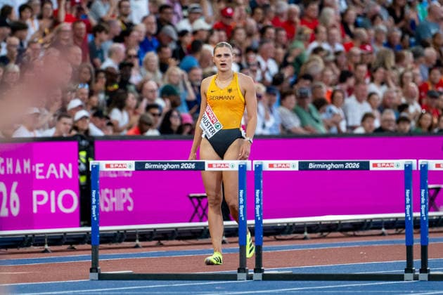August 11, 2026, GBR, Track and Field, 2026 European Championships, Evening Session, Day 2, Birmingham; Franziska Schuster, Germany, Women s 100-meter hurdles, Semifinals, Alexander Stadium, Birmingham, England, Great Britain Copyright: xNordphoto Memmlerx
