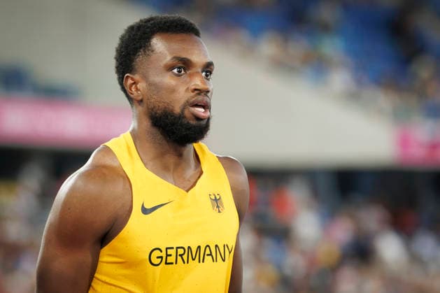 BIRMINGHAM, GREAT BRITAIN - AUGUST 11, 2026 : Lucas ANSAH-PEPRAH (GER Germany) after the 100m semi-final during the European Athletics Championships at Alexander Stadium on August 11, 2026 in Birmingham, Great Britain. Great Britain Copyright: xAxelxKohringx