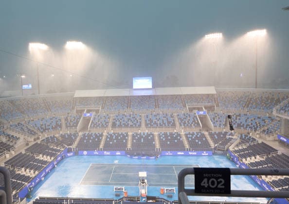 August 11, 2026, Mason, Ohio, USA: Stormy and rainy weather interrupted qualifying matches before tennis tournament WTA, Tennis Damen and ATP, Tennis Herren 1000 Cincinnati Open in Mason, USA. Tennis: Cincinnati Open - Stormy Weather During Qualification  - ZUMAc278 20260811_zsp_c278_002 Copyright: xMarcinxCholewinskix