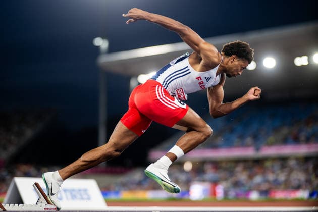 August 11, 2026: Samuel Vessat of France competes in the men’s 400-meter semifinal during Day 2 of the 2026 European Athletics Championships on August 11, 2026 in Birmingham. Photo by Maxim Thore. BILDBYRAN code MT MT1065 track and field athletics friidrett friidrotts em em friidretts em 2026 European Athletics Championships 2 bbeng  Copyright: MAXIMxTHORE BB260811MT098