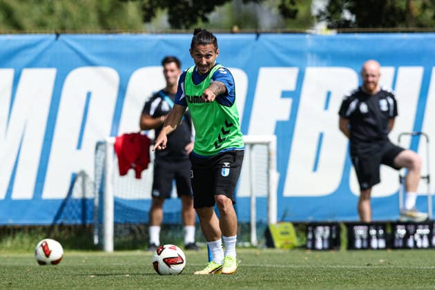Baris Atik, 1. FC Magdeburg, 23, 2. Bundesliga, 2026–2027 season, 1. FC Magdeburg training at the Avnet Arena in Magdeburg, soccer, man, men, Germany, August 11, 2026