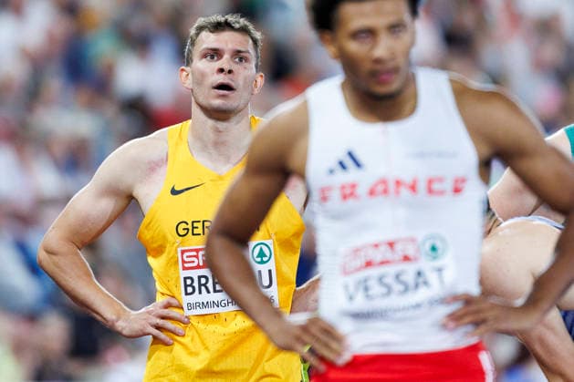 BIRMINGHAM, GREAT BRITAIN - AUGUST 11, 2026 : Jean Paul BREDAU (GER Germany) gets into the final 400m competing during the European Athletics Championships at Alexander Stadium on August 11, 2026 in Birmingham, Great Britain. Great Britain Copyright: xAxelxKohringx