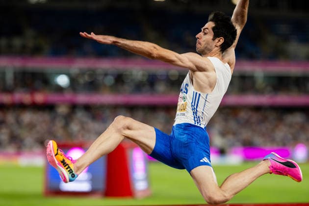 August 11, 2026: Miltiadis Tentoglou of Greece competes in the men’s long jump final during Day 2 of the 2026 European Athletics Championships on August 11, 2026 in Birmingham. Photo by Mathias Bergeld. BILDBYRAN code MB MT1065. track and field, athletics, friidrett, friidrotts EM, 2026 European Athletics Championships, 2 bbeng  Copyright: MATHIASxBERGELD BB260811MB144