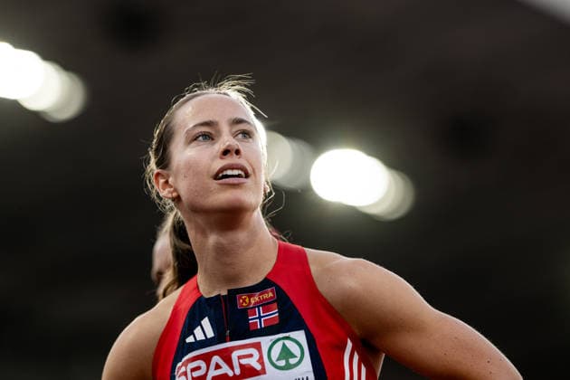 August 11, 2026: Martine Kolbeinshavn Hjornevik of Norway competes in the women’s 100-meter hurdles during Day 2 of the 2026 European Athletics Championships on August 11, 2026 in Birmingham. Photo by Mathias Bergeld. BILDBYRAN code MB MT1065. track and field, athletics, friidrett, friidrotts EM, 2026 European Athletics Championships, 2 bbeng  Copyright: MATHIASxBERGELD BB260811MB145