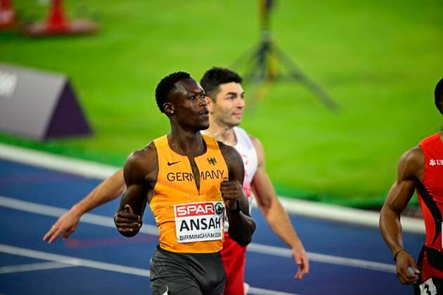 Owen ANSAH Germany, Hamburger SV, Men s 100m GBR, European Athletics Championships Birmingham, August 11, 2026, Jan Papenfuss GBR, European Athletics Championships Birmingham, August 11, 2026, Birmingham Copyright: xx