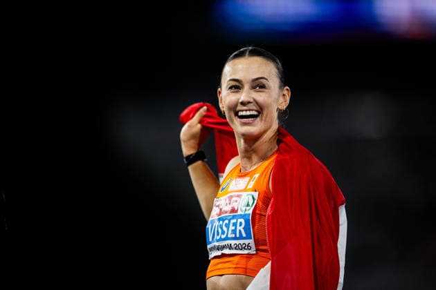 August 11, 2026: Nadine Visser of the Netherlands celebrates after the women’s 100-meter hurdles final on Day 2 of the 2026 European Athletics Championships on August 11, 2026 in Birmingham. Photo by Maxim Thore. BILDBYRAN code MT MT1065 track and field athletics friidrett friidrotts em em friidretts em 2026 European Athletics Championships 2 bbeng  Copyright: MAXIMxTHORE BB260811MT101