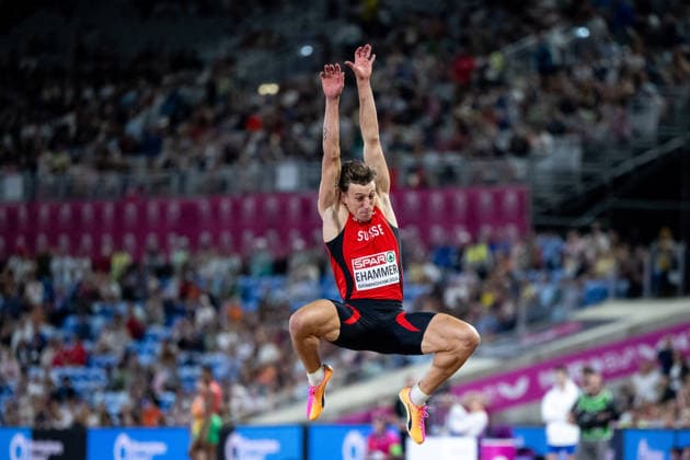 August 11, 2026, GBR, Track and Field, 2026 European Championships, Evening Session, Day 2, Birmingham; Simon Ehammer (Switzerland), Men s Long Jump, Final, Birmingham Alexander Stadium, England, Great Britain Copyright: xNordphoto Memmlerx