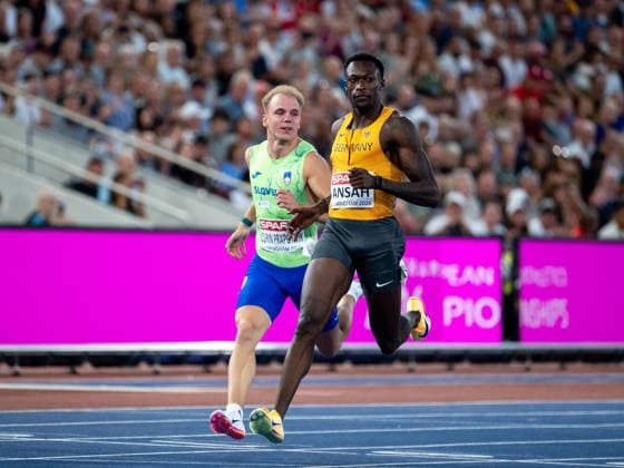 August 11, 2026, GBR, Track and Field, 2026 European Championships, Evening Session, Day 2, Birmingham, Owen Ansah (Germany), Men s 100-meter dash, Semifinals, Alexander Stadium, Birmingham, England, Great Britain Copyright: xNordphoto Memmlerx
