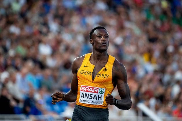 August 11, 2026, GBR, Track and Field, 2026 European Championships, Evening Session, Day 2, Birmingham, Owen Ansah (Germany), Men s 100-meter dash, Semifinals, Alexander Stadium, Birmingham, England, Great Britain Copyright: xNordphoto Memmlerx