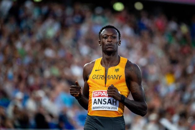 August 11, 2026, GBR, Track and Field, 2026 European Championships, Evening Session, Day 2, Birmingham, Owen Ansah (Germany), Men s 100-meter dash, Semifinals, Alexander Stadium, Birmingham, England, Great Britain Copyright: xNordphoto Memmlerx