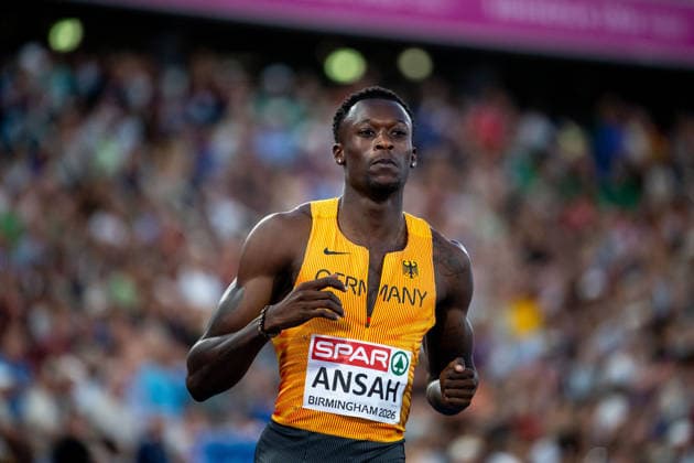 August 11, 2026, GBR, Track and Field, 2026 European Championships, Evening Session, Day 2, Birmingham, Owen Ansah (Germany), Men s 100-meter dash, Semifinals, Alexander Stadium, Birmingham, England, Great Britain Copyright: xNordphoto Memmlerx