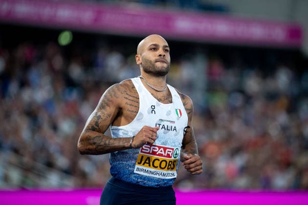 August 11, 2026, GBR, Track and Field, 2026 European Championships, Evening Session, Day 2, Birmingham, Lamont Marcell Jacobs (Italy), Men s 100-meter dash, Semifinals, Alexander Stadium, Birmingham, England, Great Britain Copyright: xNordphoto Memmlerx
