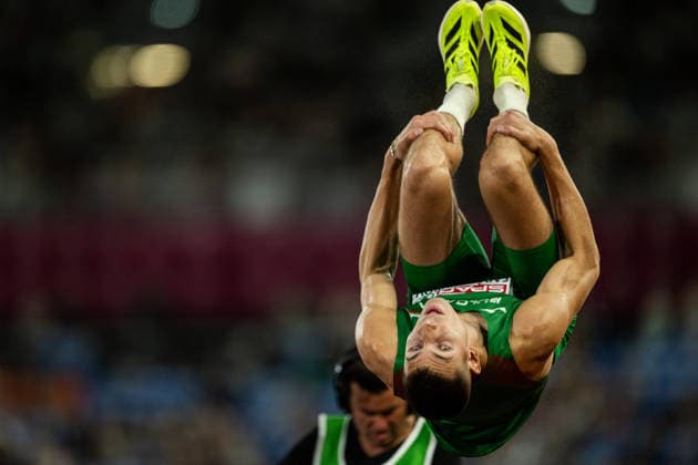 260811 Bozhidar Saraboyukov of Bulgaria celebrates after the men’s long jump final on Day 2 of the 2026 European Athletics Championships on August 11, 2026 in Birmingham. Photo by Mathias Bergeld. BILDBYRAN code MB MT1065. track and field, athletics, friidrett, friidrotts EM, 2026 European Athletics Championships, 2 bbeng  Copyright: MATHIASxBERGELD BB260811MB150
