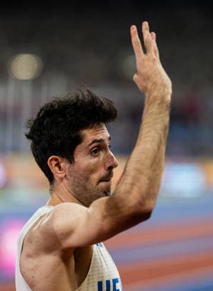 260811 Miltiadis Tentogloui of Greece celebrates after the men’s long jump final on Day 2 of the 2026 European Athletics Championships on August 11, 2026 in Birmingham. Photo by Mathias Bergeld. BILDBYRAN code MB MT1065. track and field, athletics, friidrett, friidrotts EM, 2026 European Athletics Championships, 2 bbeng  Copyright: MATHIASxBERGELD BB260811MB152
