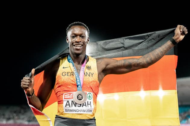Owen Ansah, Hamburger SV, Men s 100m, GBR, Track and Field, Athletics, 2026 European Athletics Championships, 2026 European Track and Field Championships, Birmingham 2026, August 9, 2026, GBR, Track and Field, Athletics, 2026 European Athletics Championships, 2026 European Track and Field Championships, Birmingham 2026, August 9, 2026, Birmingham Copyright: xStefanxMayerx EP_SMR