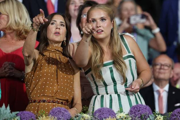 Queen Mary of Denmark, wife of King Frederik X; Princess Catharina Amalia Beatrix Carmen Victoria, Princess of Orange, Princess of the Netherlands, and the eldest daughter of King Willem-Alexander of the Netherlands, are cheering from the VIP box—emotion, opening ceremony, Opening Ceremony, AACHEN FEI World Championships 2026, World Festival of Equestrian Sports, 2026 Equestrian World Championships, Aachen 2026, Welcome Home 2026, Aachen Soers, August 11–23, 2026, Equestrian Sports, August 11, 2026, Aachen Soers, Germany