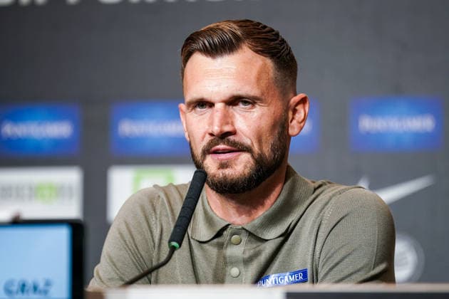 Soccer Austria UEFA Champions League Qualifiers 2026–2027, Third Round, August 11, 2026: SK Sturm Graz (Austria) vs. Fenerbahçe Istanbul (Turkey) at Merkur Arena, Graz, Austria; Press Conference with Fabio Ingolitsch of Sturm Graz Copyright: xLUKAxKOLANOVICx
