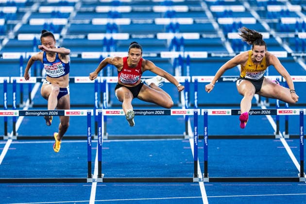 European Athletics Championships, Birmingham, August 11, 2026 BIRMINGHAM, UNITED KINGDOM AUGUST 11 Ditaji Kambundji of Switzerland competes in the semifinals of the women’s 100-meter hurdles alongside Saara Keskitalo of Finland and Rosina Schneider of Germany on August 11, 2026, in Birmingham, United Kingdom Copyright: xBEAUTIFULxSPORTS UlfxSchillerx