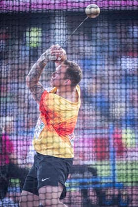 RECORD DATE NOT STATED 11th August 2026; Alexander Stadium, Birmingham, Midlands, England; 2026 European Athletics Championships, Day Two; Soren Klose (GER) competes in the mens hammer GodfreyxPitt