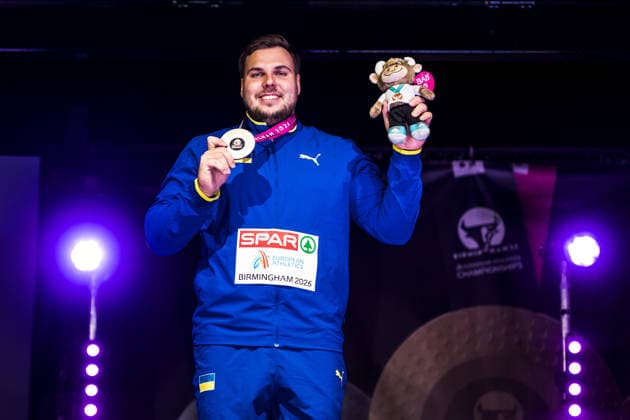 European Athletics Championships, Birmingham, August 11, 2026 BIRMINGHAM, UNITED KINGDOM AUGUST 11 Mykhaylo Kokhan (UKR, Ukraine) with the bronze medal in the men s hammer throw on August 11, 2026, in Birmingham, United Kingdom Copyright: xBEAUTIFULxSPORTS UlfxSchillerx