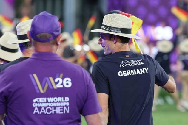 Richard Vogel (GER) during the athletes parade, Opening Ceremony, AACHEN FEI World Championships 2026, World Festival of Equestrian Sports, 2026 World Equestrian Games, Aachen 2026, Welcome Home 2026, Aachen Soers, August 11–23, 2026, Equestrian Sports, August 11, 2026, Aachen Soers, Germany