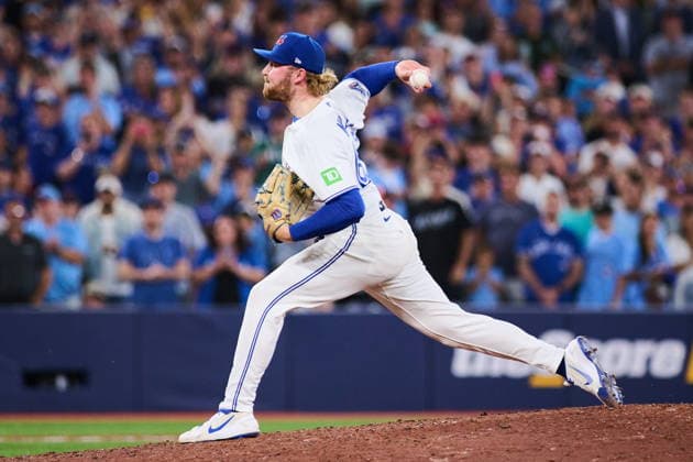 August 11, 2026, Toronto, On, Canada: Toronto Blue Jays Spencer Miles (62) throws the final pitch of the game to get the save against the Boston Red Sox during ninth inning MLB, Baseball Herren, USA baseball action in Toronto, on Tuesday, Aug. 11, 2026. Canada News - August 11, 2026 - ZUMAc35_ 20260811_zaf_c35_142 Copyright: xSammyxKoganx