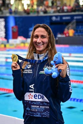 European Aquatics Championships 2026 - Simona Quadarella Wins Women’s 800m Freestyle Italian swimmer Simona Quadarella wins gold medal after the women’s 800m freestyle at the European Aquatics Championships 2026 in Saint-Denis on August 11, 2026. Photo by Tomas Stevens ABACAPRESS.COM Saint-Denis Ile-de-France France  Copyright: xStevensxTomas ABACAx