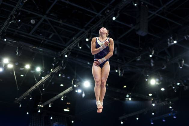 Sport Bilder des Tages #2 Media Day of Germany s women s gymnastics team Karina Schonmaier of Germany attends a media day ahead of the European Artistic Gymnastics Championships in Zagreb, Croatia, on August 11, 2026, at Arena Zagreb.  IgorxKralj PIXSELL