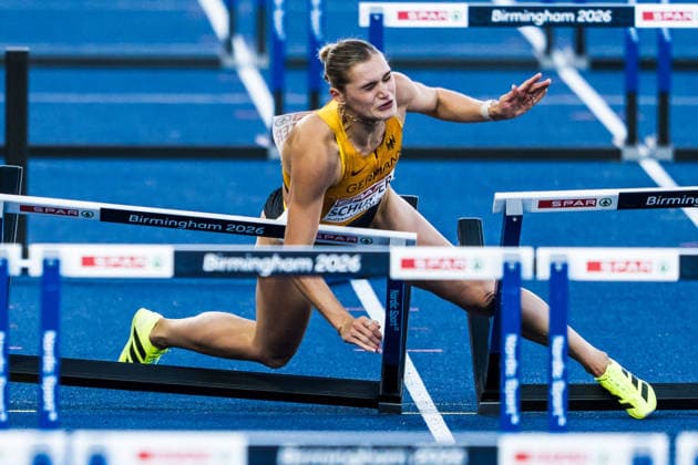 European Athletics Championships, Birmingham, August 11, 2026 BIRMINGHAM, UNITED KINGDOM AUGUST 11 Franziska Schuster (GER, Germany) falls in the semifinals of the women s 100-meter hurdles on August 11, 2026, in Birmingham, United Kingdom Copyright: xBEAUTIFULxSPORTS UlfxSchillerx