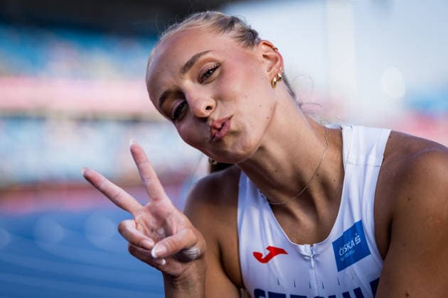 European Athletics Championships in Birmingham, United Kingdom, August 11, 2026, the women s pole vault qualifying. Apolena Svabikova of Czech Republic. (CTKxPhoto JaroslavxSvoboda) CTKPhotoP2026081107561  CTKPhotoP2026081107561