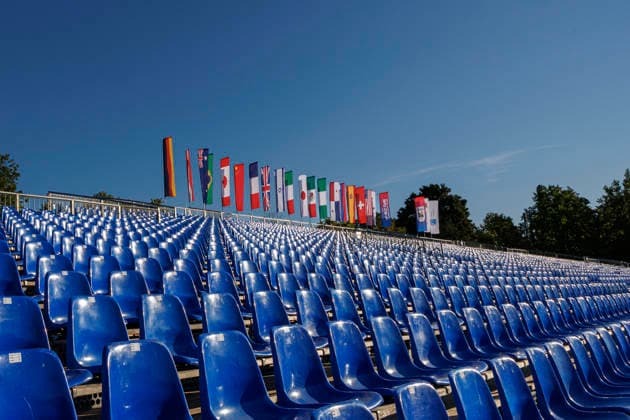 Media Day at the IFAF Flag Football World Championships in Düsseldorf 2026, August 12, 2026, Düsseldorf, Germany. Impressions from the media day of the IFAF Flag Football World Championships at the Bezirkssportanlage Düsseldorf Garath Copyright: xBEAUTIFULxSPORTS B.Hoffmannx