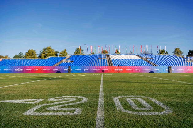 Media Day at the IFAF Flag Football World Championships in Düsseldorf 2026, August 12, 2026, Düsseldorf, Germany. Impressions from the media day of the IFAF Flag Football World Championships at the Bezirkssportanlage Düsseldorf Garath Copyright: xBEAUTIFULxSPORTS B.Hoffmannx