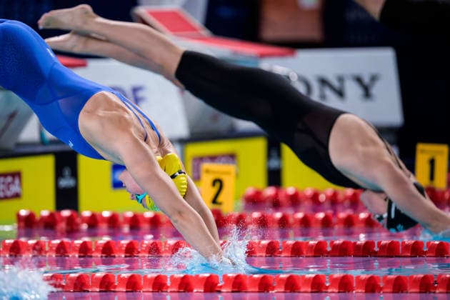 August 12, 2026: Elvira Mörtstrand of Sweden competes in the women’s 200-meter freestyle swimming heats during Day 13 of the 2026 European Aquatics Championships on August 12, 2026 in Saint-Denis. Photo by Joel Marklund, BILDBYRAN, code JM JM0840 bbeng swimming 2026 European Aquatics Championships women s Sweden  Copyright: JOELxMARKLUND BB260812JM004