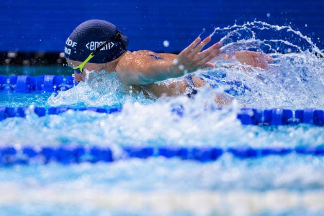 August 12, 2026: Tea Winblad of Sweden competes in the women’s 400-meter individual medley swimming heats during Day 13 of the 2026 European Aquatics Championships on August 12, 2026 in Saint-Denis. Photo by Joel Marklund, BILDBYRAN, code JM JM0840 bbeng swimming 2026 European Aquatics Championships EMA women Sweden  Copyright: JOELxMARKLUND BB260812JM044