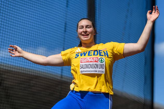 August 12, 2026: Ebba Salomonsson Lind of Sweden competes in the women’s discus throw during Day 3 of the 2026 European Athletics Championships on August 12, 2026 in Birmingham. Photo by Mathias Bergeld, BILDBYRAN, code MB MT1066. track and field, athletics, friidrett, friidrotts EM, 2026 European Athletics Championships, 3 BBENG, Sweden, discus throw Copyright: MATHIASxBERGELD BB260812MB011