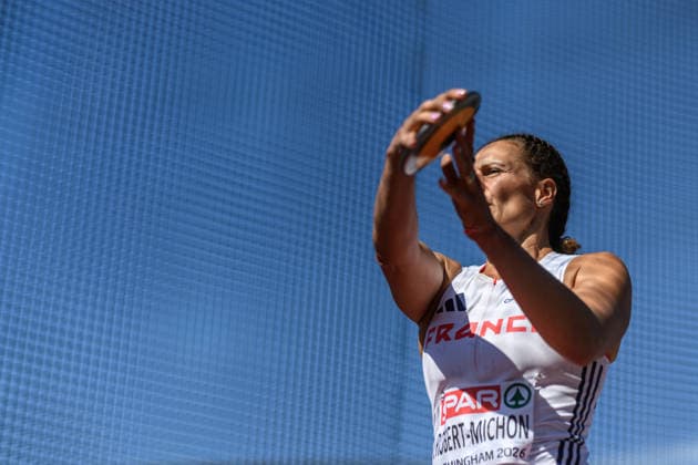 August 12, 2026: Melina Robert Michon of France competes in the women’s discus throw during Day 3 of the 2026 European Athletics Championships on August 12, 2026 in Birmingham. Photo by Mathias Bergeld. BILDBYRAN code MB MT1066. track and field, athletics, friidrett, friidrotts EM, 2026 European Athletics Championships, 3rd day, discus throw, diskos, diskus Copyright: MATHIASxBERGELD BB260812MB020