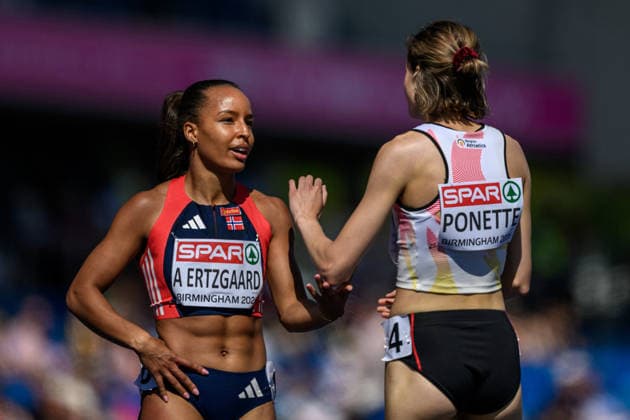 August 12, 2026: Astri Ayo Lakeri Ertzgaard of Norway competes in the women’s 400-meter qualifying round on Day 3 of the 2026 European Athletics Championships on August 12, 2026 in Birmingham. Photo by Maxim Thore. BILDBYRAN code MT MT1066 track and field athletics friidrett friidrotts em em friidretts em 2026 European Athletics Championships 3 bbeng women Norway  Copyright: MAXIMxTHORE BB260812MT022