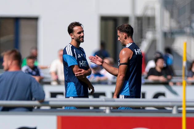 August 12, 2026, Soccer, FC Schalke 04 training session featuring Kenan Karaman (FC Schalke 04) and Nikola Katic (FC Schalke 04), Gelsenkirchen, FC Schalke 04 training facility, North Rhine-Westphalia, Germany, xRHR PHOTO YYx Copyright: RHR-FOTOx RHR-FOTO YY