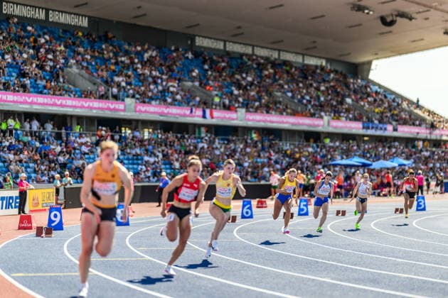August 12, 2026: Wilma Svenson of Sweden competes in the women’s 200-meter qualifying round on Day 3 of the 2026 European Athletics Championships on August 12, 2026 in Birmingham. Photo by Mathias Bergeld, BILDBYRAN, code MB MT1066. track and field, athletics, friidrett, friidrotts EM, 2026 European Athletics Championships, 3 BBENG, Sweden, women  Copyright: MATHIASxBERGELD BB260812MB035