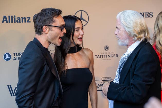 Ed Westwick and Amy Jackson in conversation with Lambertz owner Dr. Hermann Bühlbecker at Media Night during the FEI World Championships Aachen 2026, August 11, 2026 FEI World Championships Aachen 2026, Media Night, August 11, 2026, Aachen Copyright: xEibner-Pressefoto J.xDerondeaux EP_JDU