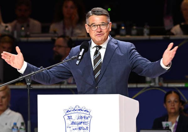 August 12, 2026, xhbx, 2026 Rhythmic Gymnastics World Championships, from left: Boris Rhein opens the World Championships. DFL DFB REGULATIONS PROHIBIT ANY USE OF PHOTOGRAPHS AS IMAGE SEQUENCES AND OR QUASI-VIDEO. Frankfurt am Main