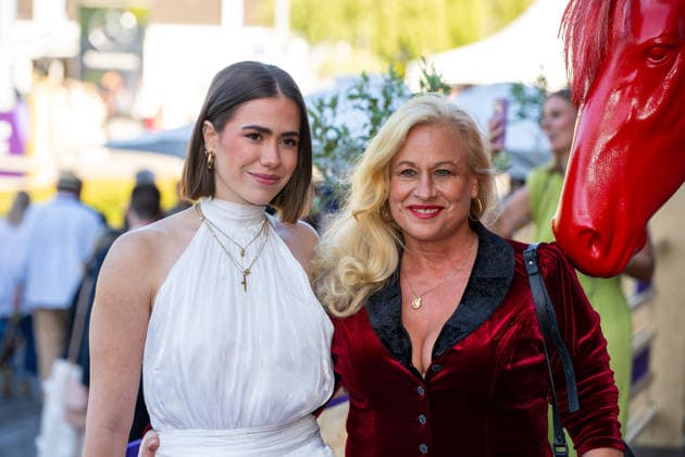 Angelica Camm Daum with her niece at Media Night during the 2026 FEI World Championships in Aachen, August 11, 2026; 2026 FEI World Championships in Aachen, Media Night, August 11, 2026; Aachen Copyright: xEibner-Pressefoto J.xDerondeaux EP_JDU