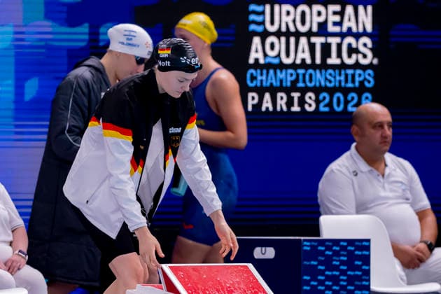 France, Paris, Centre Aquatique Olympique Metropole du Grand Paris, August 12, 2026, European Aquatics Championships, Day 13 Morning Session, Nina Holt, SC Magdeburg, Germany, Photo by Eibner Pressefoto Tino Henschel European Aquatics Championships, Day 13 Morning Session Paris Copyright: xEibnerxPressefotox