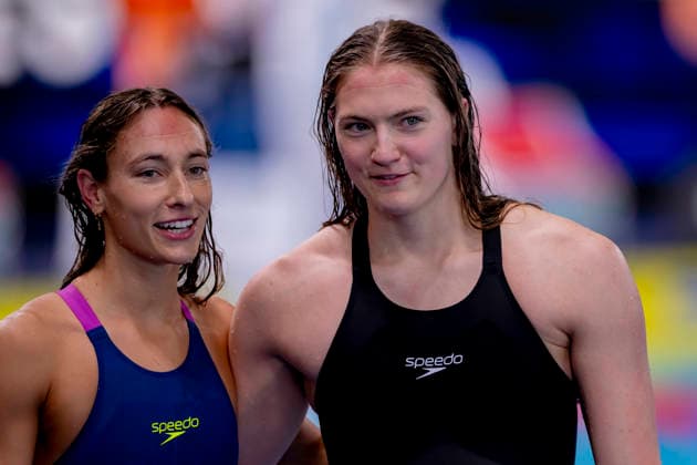 France, Paris, Centre Aquatique Olympique Metropole du Grand Paris, August 12, 2026, European Aquatics Championships, Day 13 Morning Session, Nina Holt, SC Magdeburg, and Nicole Maier, SC Wiesbaden 1911, Germany; Photo by Eibner Pressefoto Tino Henschel; European Aquatics Championships, Day 13 Morning Session, Paris Copyright: xEibnerxPressefotox