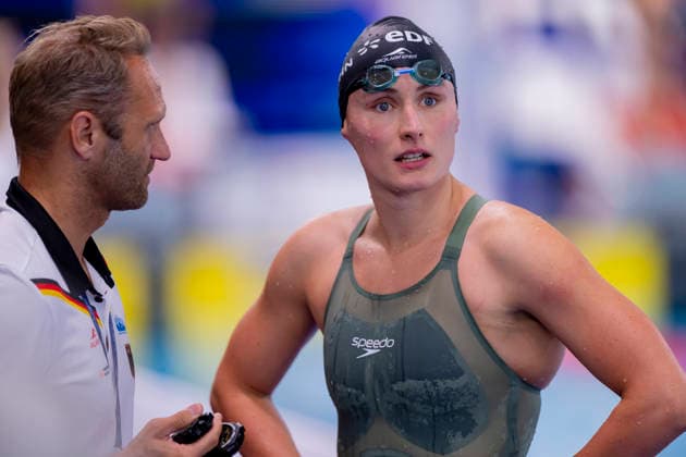 France, Paris, Centre Aquatique Olympique Metropole du Grand Paris, August 12, 2026, European Aquatics Championships, Day 13 Morning Session, Lasse Frank and Maya Tobehn, Dresdner SC, Germany, Photo by Eibner Pressefoto Tino Henschel European Aquatics Championships, Day 13 Morning Session, Paris Copyright: xEibnerxPressefotox