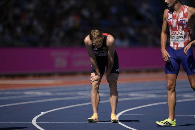 2026 European Outdoor Athletics Championships, Day 3, Birmingham, England, August 12, 2026: Tobias Gronstad in the men’s 800-meter semifinal at the 2026 European Athletics Championships at Alexander Stadium in Birmingham on Wednesday. Photo: Beate Oma Dahle, NTB, Birmingham, England. EDITORIAL USE ONLY. RESTRICTED USE FOR BETTING COMPANIES.  Copyright: xBeatexOmaxDahlex xNTBx
