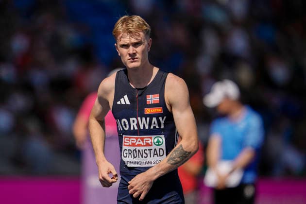 2026 European Outdoor Athletics Championships, Day 3, Birmingham, England, August 12, 2026: Tobias Gronstad in the men’s 800-meter semifinal at the 2026 European Athletics Championships at Alexander Stadium in Birmingham on Wednesday. Photo: Beate Oma Dahle, NTB, Birmingham, England. EDITORIAL USE ONLY. RESTRICTED USE FOR BETTING COMPANIES.  Copyright: xBeatexOmaxDahlex xNTBx