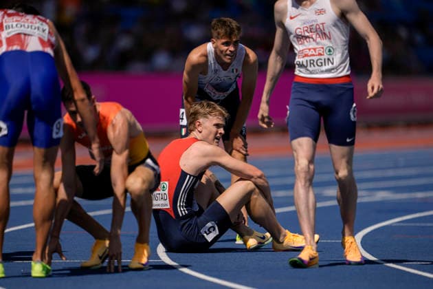 2026 European Athletics Outdoor Championships, Day 3, Birmingham, England, August 12, 2026: Tobias Gronstad in the men’s 800-meter semifinal at the 2026 European Athletics Championships at Alexander Stadium in Birmingham on Wednesday. Photo: Beate Oma Dahle, NTB, Birmingham, England. EDITORIAL USE ONLY. RESTRICTED USE FOR BETTING COMPANIES.  Copyright: xBeatexOmaxDahlex xNTBx
